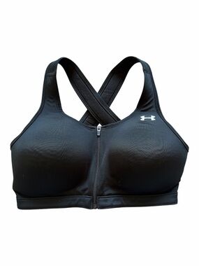 Under Armour Women's Black Front-Zip Sports Bra